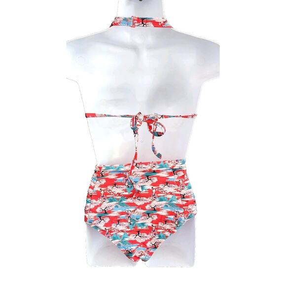 DISNEY Mulan Cherry Blossom 2pc High Waist Bottoms & Bikini Underwire Top Large - Picture 7 of 9